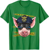 Wowsome! Pig Police Farmer Pig Farm Animal Lover T-Shirt - Kelly Green