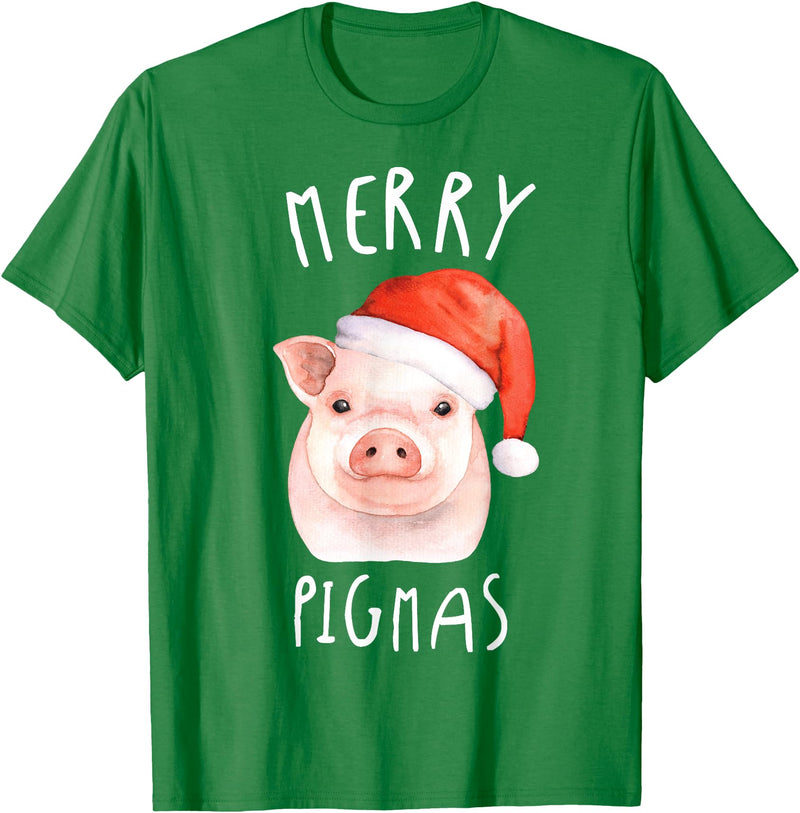 Guinea Pig Christmas T-Shirt Christmas Pig T-Shirt Kids Gift Merry Pigmas T-Shirt - Kelly Green
