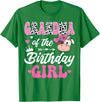 Birthday Girl Farm Cow Matching Party Grandma Of The Birthday Girl Farm Cow 1St Birthday Girl T-Shirt - Kelly Green