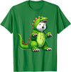 Scary Polar Bear Dinosaur Halloween Lazy Costume Polar Bear Wearing Dinosaur Costume Halloween Cosplay T-Rex T-Shirt - Kelly Green