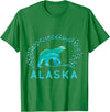 Funny Polar Bear Alaska Day Northern Light Gift Alaska Polar Bear with Polar Lights and Stars T-Shirt - Kelly Green