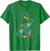 Floral Easter Women Girls Easter Bunny Spring Flowers Rabbit T-Shirt in Kelly Green