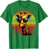 Funny Giraffe lover Giraffe Animal Vintage Sunglasses Giraffe T-Shirt - Kelly Green