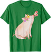 Watercolor Pink Pig With Floral And Butterfly Farm Design T-Shirt - Kelly Green