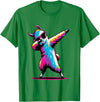 Dustwear Design - Dabbing and Dab Dabbing Llama with sunglasses Dancing Dab Llama motif T-Shirt - Kelly Green