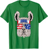 Mega USA Patriotic Animal Shirts USA Patriotic Llama Shirt - July 4th T-shirt - Alpaca T-Shirt - Kelly Green
