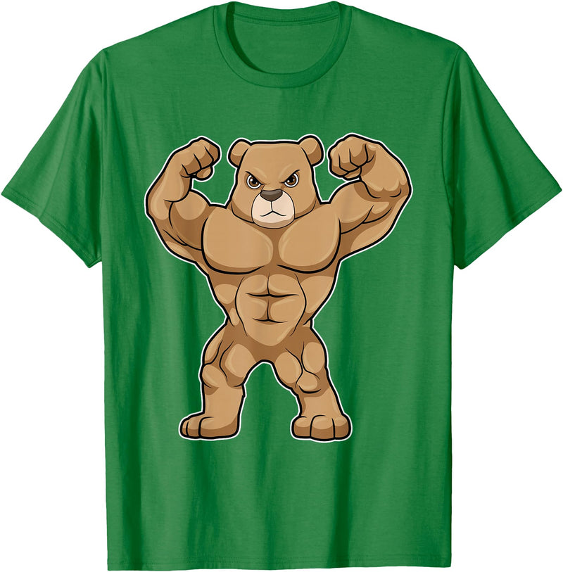 Snabdesign84 Bear Bodybuilder Bodybuilding Sports T-Shirt - Kelly Green