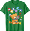 Cute Autism Awareness Puzzle Cute Autism Awareness Bear Colorful Puzzle T-Shirt - Kelly Green
