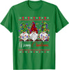 Xmas Lights Gnomes Holiday Graphics Merry Christmas Leopard Buffalo Red Plaid for Men Women T-Shirt - Kelly Green