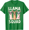 Funny Llama Alpaca Animal Lover Gifts Clothing Llama Squad T-Shirt - Kelly Green