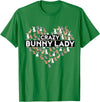 Crazy Bunny Lady Funny Rabbit T-Shirt in Kelly Green