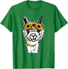 Funny Llama Alpaca Animal Lover Women's Floral Llama Alpaca Funny Graphics T-Shirt - Kelly Green