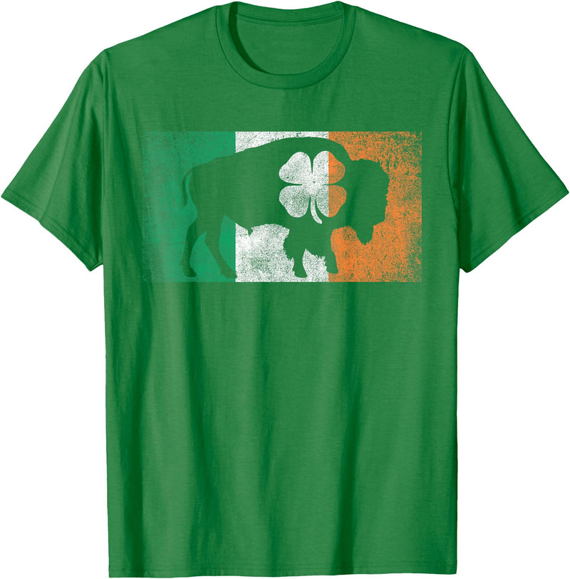 Buffalo - Saint Paddys Funny Ireland Flag Buffalo - Shamrock St. Patrick's Day Irish Flag T-Shirt - Kelly Green