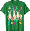 Happy Easter Three Llama Wearing Bunny Ear Happy Easter Llama Lover Three Llama Wearing Bunny Ear T-Shirt - Kelly Green