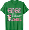 Cow Birthday Cow Lover Gifts For Family Men Woman Gigi of The Birthday Girl Farm Cow Grandma Matching Family T-Shirt - Kelly