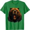 Forest Animal Art Bear Portrait Art Work Wildlife Animal Lovers Forest Motif T-Shirt - Kelly Green
