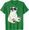 Arctic Animal Polar Bear Gifts Funny Sunglasses Cool Animal Arctic Polar Bear T-Shirt - Kelly Green