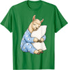 Funny Sleepy Llama Animal Lovers Pajama Llama Sleeping in Cute Pajamas Sleep T-Shirt - Kelly Green