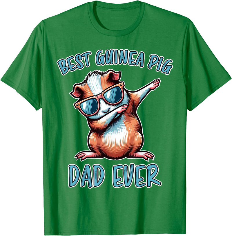 Funny Guinea Pig Daddy Cute Guinea Pig Designs Guinea Pig Dad Funny Guinea Pig T-Shirt - Kelly Green