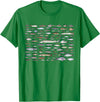100 Types Of Fish Species Tee 100 Types of Freshwater Fish Species Fishing T-Shirt - Kelly Green