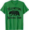 Yellowstone National Park Wyoming USA Outdoor Yellowstone National Park Bear Nature Hike Outdoors Vintage T-Shirt - Kelly Green