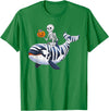 Orca Skeleton Halloween Whale Apparel Co. Skeleton Riding Mummy Orca Halloween Candy Whale T-Shirt - Kelly Green