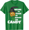 Swinger Upside Down Pineapple Apparel Halloween Trade Husband for Candy Swinger Women Wife T-Shirt - Kelly Green