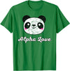 Alpha Love AOII Panda Bear Cute Kawaii Omicron A Alpha Love AOII Panda Bear Cute Kawaii O Pi Distressed T-Shirt - Kelly Green