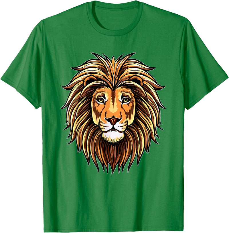 ROSS BOSS Majestic Lion Mane Detailed Art - Lions Are My Favorite T-Shirt - Kelly Green