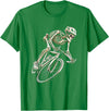 Skeleton Cycling Halloween for Men Skeleton Cycling Bike Halloween Bicycle Biking T-Shirt - Kelly Green