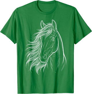 Elegant Horse Silhouette tee for Horse Lovers Cute & Elegant Horse Silhouette Art for Horse Lovers T-Shirt - Kelly Green