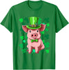 St Patrick's Day Pig Leprechaun Lucky Irish Pig Farmers T-Shirt - Kelly Green