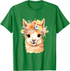 Alpaca and llama with flowers Designs Alpaca with Flowers, Cute Alpaca and Llama T-Shirt - Kelly Green