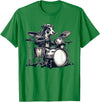 Cute Cow Playing Drums Cow Lover Apparel Cute Cow Playing Drums Cows Drummer Music T-Shirt - Kelly Green