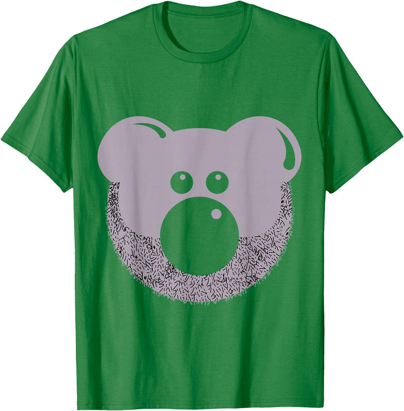 Cub & Bear Beard Hair Shirts Mens Cub & Bear Bears Hairy Beard Face Shirt So Trendy and Cute T-Shirt - Kelly Green