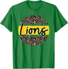 Lions School Spirit Leopard Print Yellow T-Shirt - Kelly Green