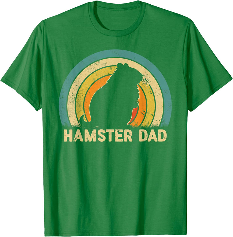 Hamster Dad Father's Day Vintage Style Hamster Dad Daddy T-Shirt - Kelly Green