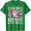 Pink Western Cowgirl Bday Party Family Matching Grandpa Of The Birthday Cow-Girl Rodeo Cowgirl Bday T-Shirt - Kelly Green