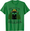LaLa Designs Only You Can Prevent Drama Llama Forest Camping Smokey T-Shirt - Kelly Green