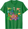 MASH MOSH Coral reef with colorful tropical Fish, Marine Life T-Shirt - Kelly Green