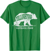 Vintage Yellowstone Retro Tees Tanks Tops Grizzly Bear Yellowstone National Park Est. 1872 T-Shirt - Kelly Green