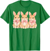 Retro Bunny Coquette Bow Rabbit Easter Women Teen Girls T-Shirt in Kelly Green