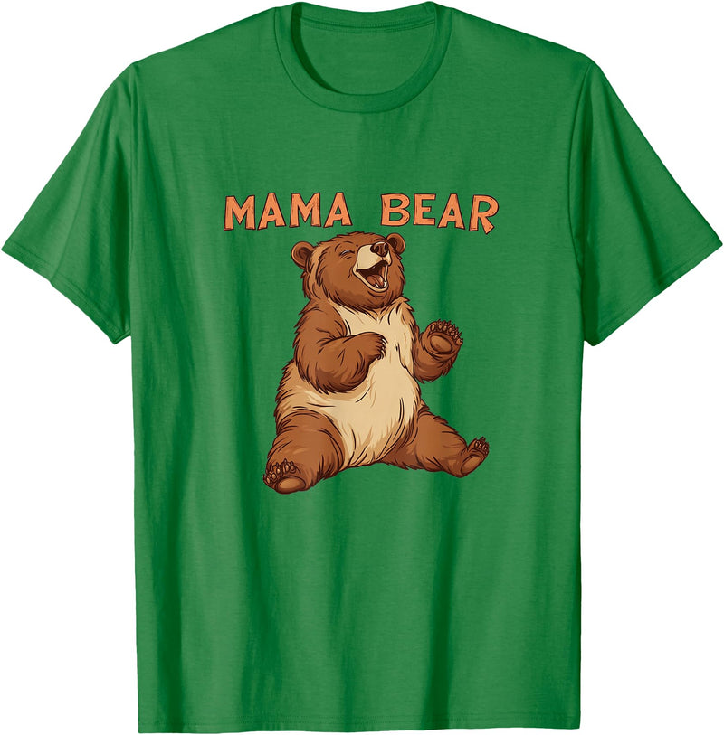 Happy Mama Bear Cool Vibes with Mama Bear Costume T-Shirt - Kelly Green