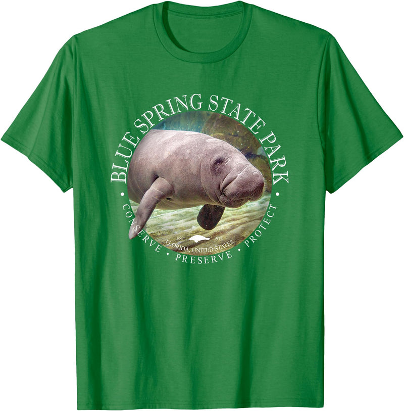 Blue Spring State Park Sea Cow Florida Blue Spring State Park Orange City Florida Manatee Sea Cow T-Shirt - Kelly Green