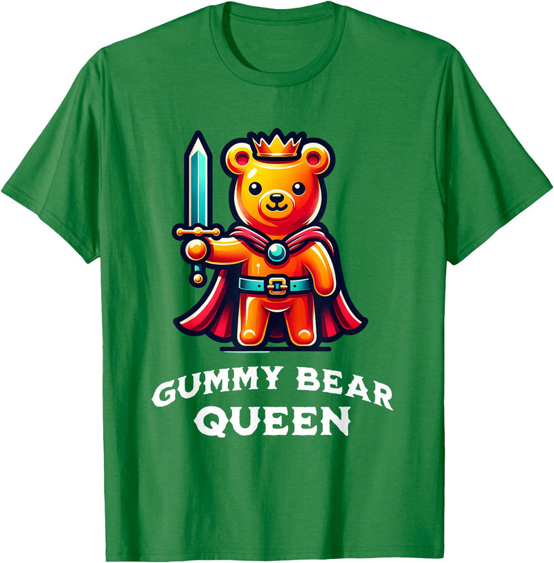Gummy Bear Funny Quote Gummy Bear Queen Funny Gummy Bear Lovers Saying Illustration T-Shirt - Kelly Green