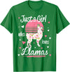 Pack A Punch Just A Girl Who Loves Llamas Llama Shirt Vintage T-Shirt - Kelly Green