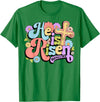 Floral He Is Risen Happy Easter Christian Bible Verse Faith T-Shirt in Kelly Green