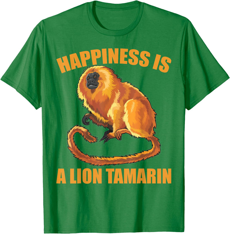 Happiness Is A Golden Lion Tamarin Tees Co. Glück ist ein Goldener Löwe Tamarin Monkeys Zoo Keeper T-Shirt - Kelly Green