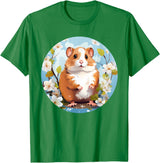 Cool Spring Flowers with Hamster for Season Lovers T-Shirt - Kelly Green