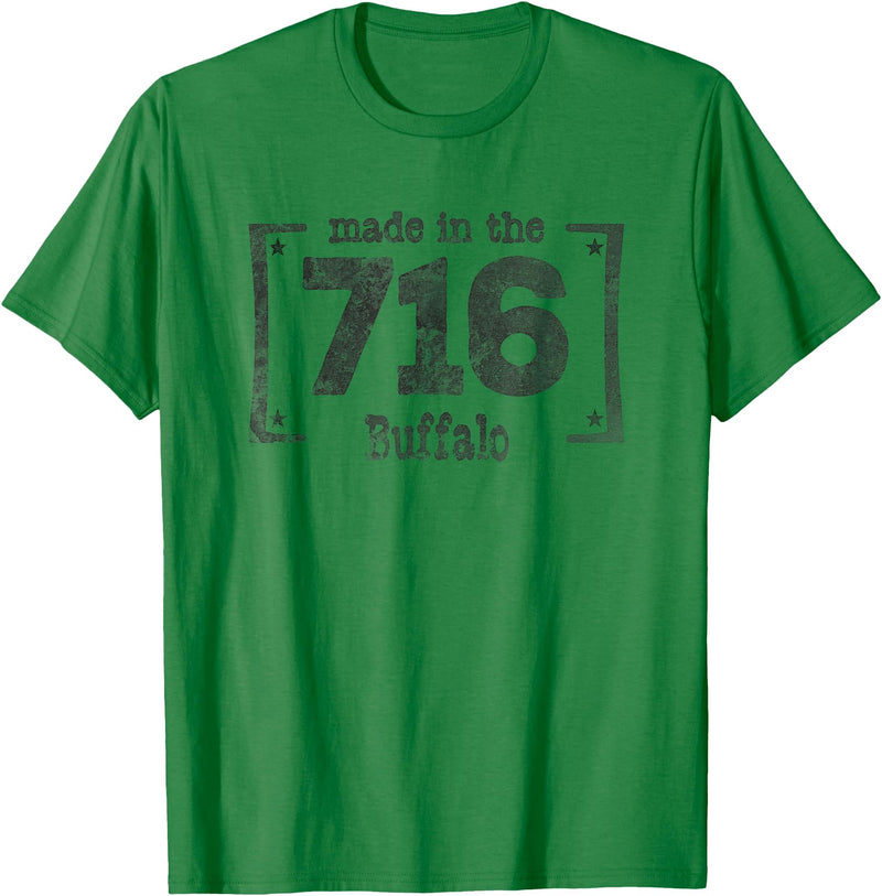 TeesTees Made in the 716 T-Shirt Buffalo NY Souvenir Shirt T-Shirt - Kelly Green